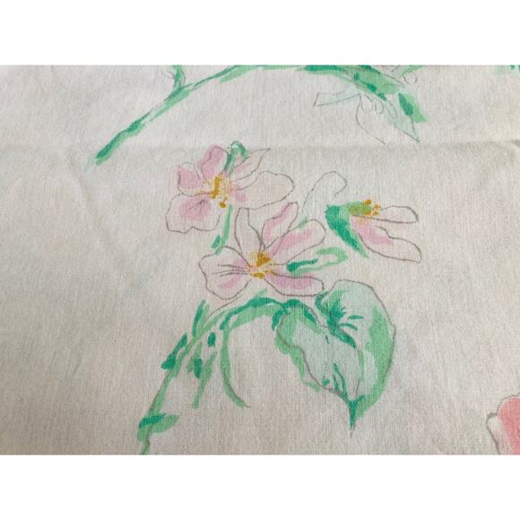 VTG Lady Pepperell KING FLAT Sheet Wild Flower Butterflies Floral Ruffle Cottage - Picture 6 of 14